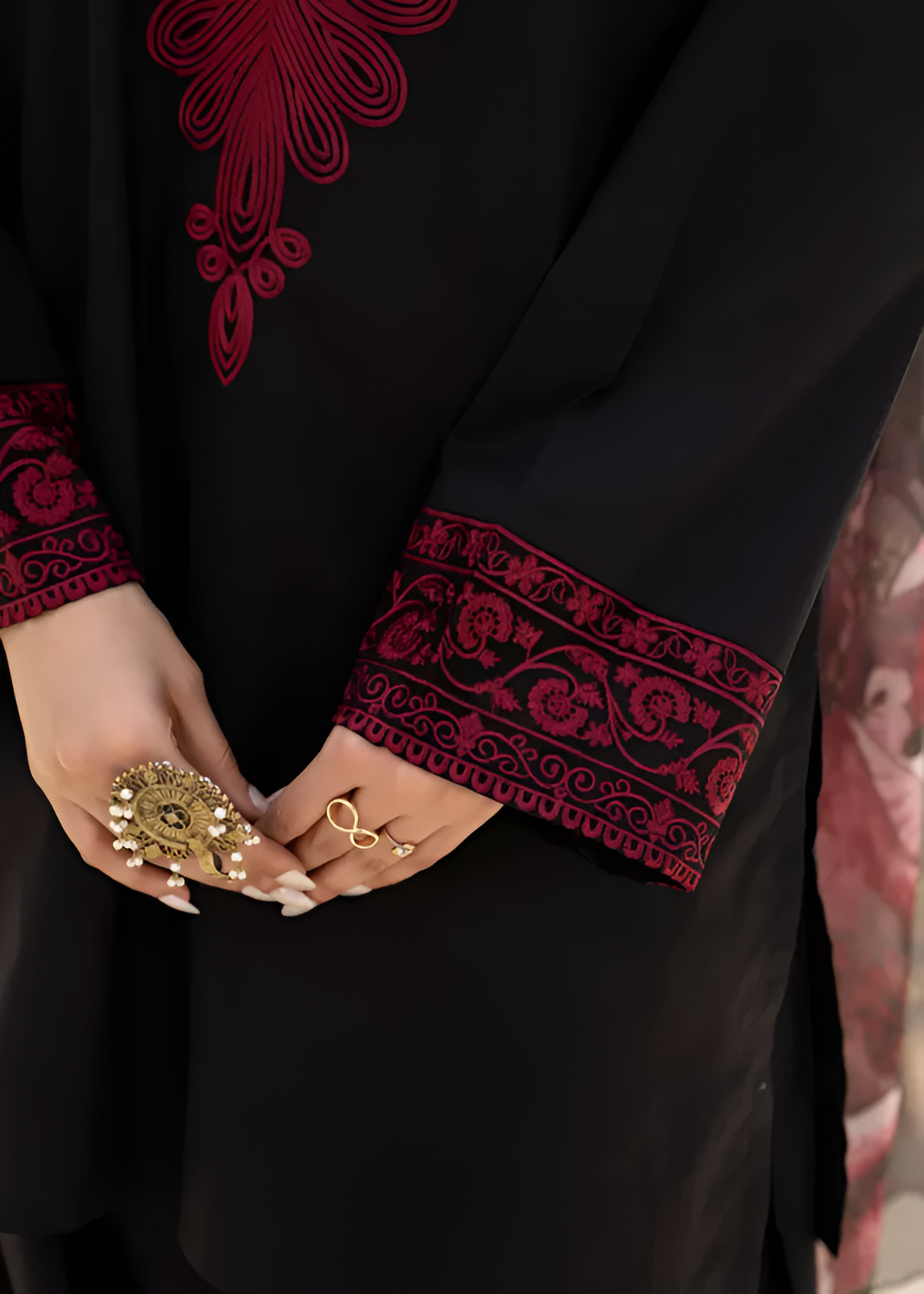 3 Piece - Laam Dhanak Embroidered Suit with Dhanak Digital Printed Dupatta (Unstitched)