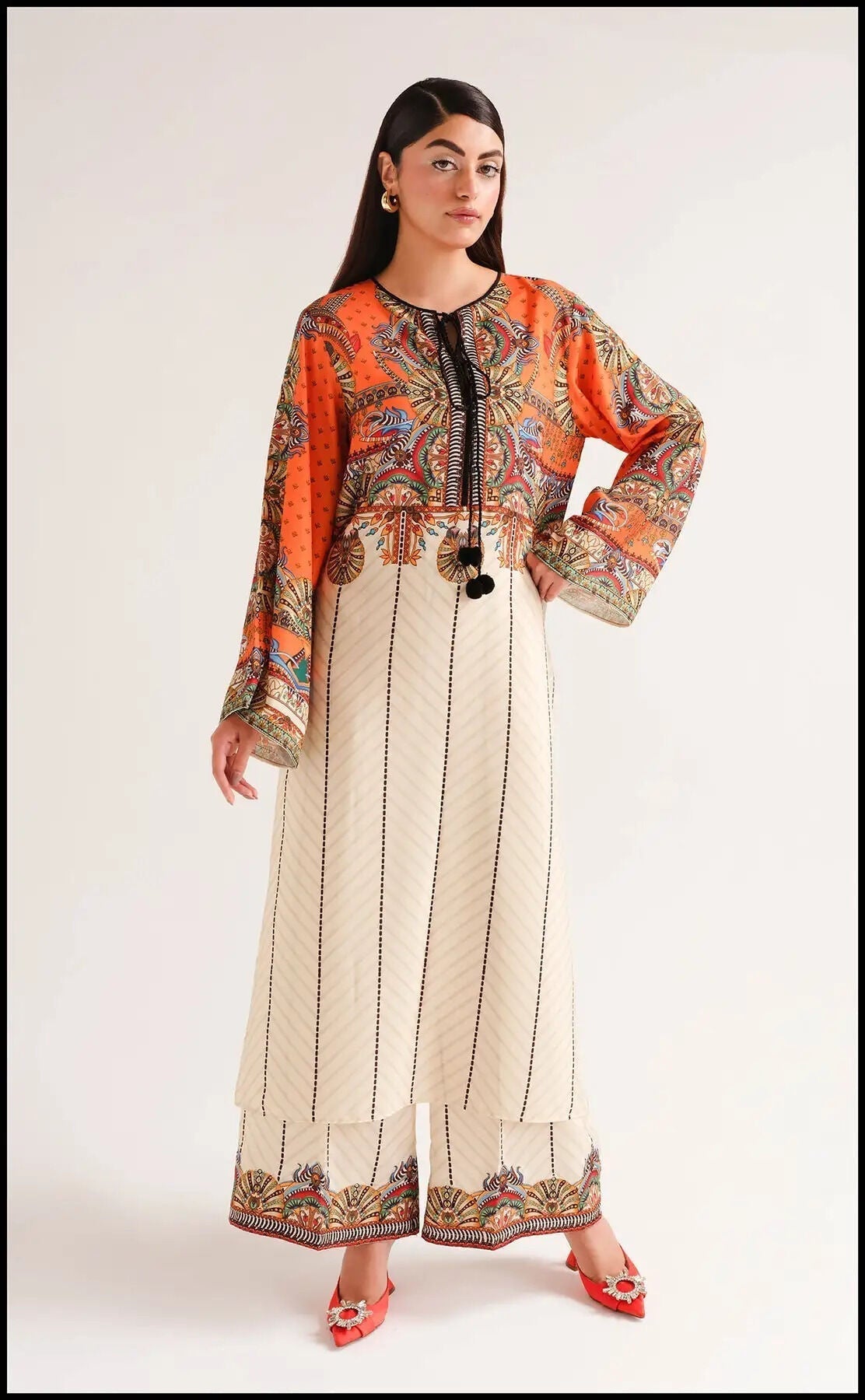3 Piece - Silk Suit with Digital Printed Silk Dupatta (Unstitched)