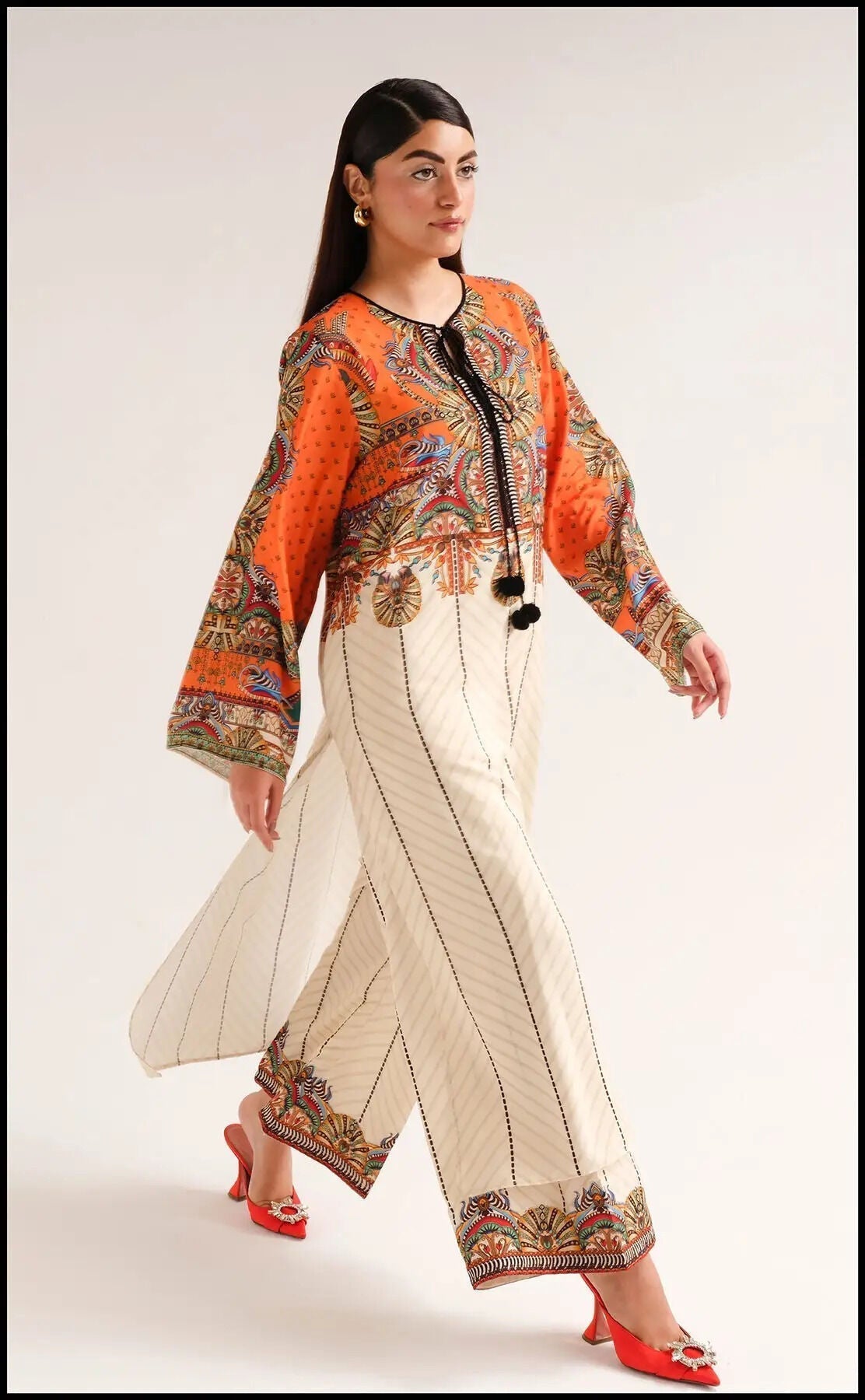 3 Piece - Silk Suit with Digital Printed Silk Dupatta (Unstitched)