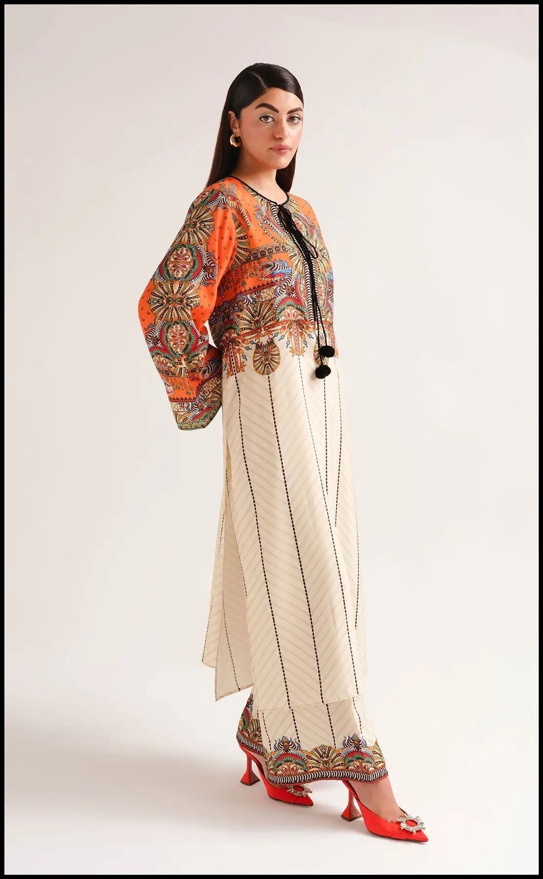 3 Piece - Silk Suit with Digital Printed Silk Dupatta (Unstitched)