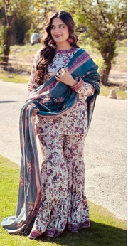 3 Piece - Khaddar Digital Printed Suit with Digital Printed Khaddar Dupatta (Unstitched)