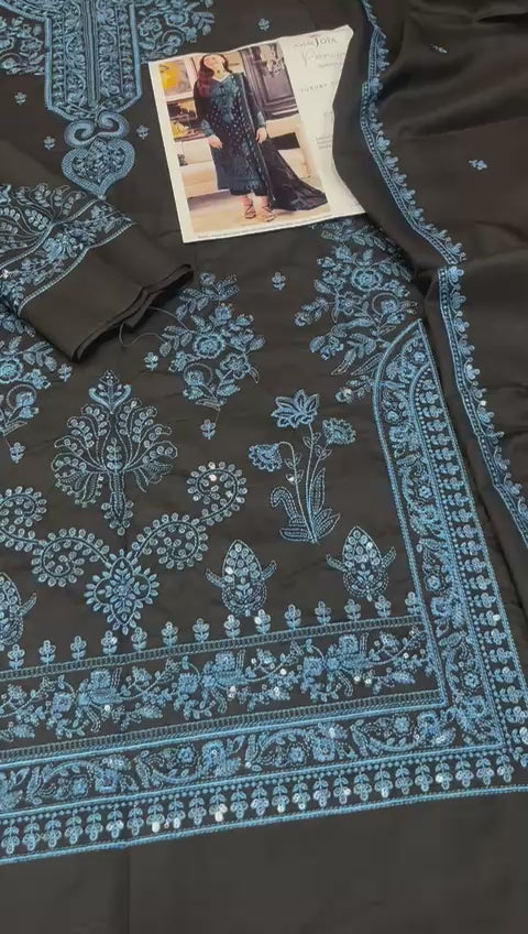 Load video: 3 Piece - Asmin Jofa Dhanak Embroidered Suit with Dhanak Embroidered Shawl (Unstitched)