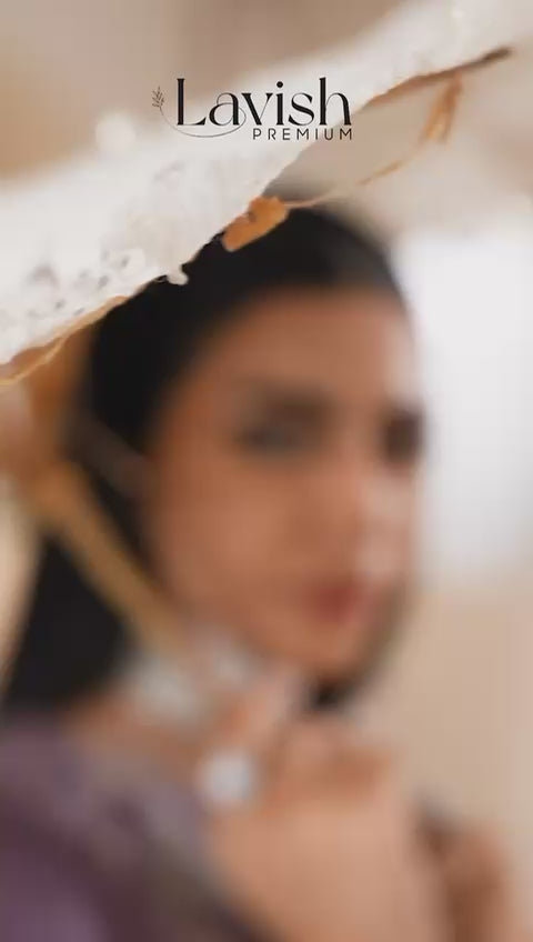 Load video: 3 Piece - Laam Organza and Chiffon Full Heavy Embroidered Suit with Embroidered  Chiffon Dupatta (Unstitched)