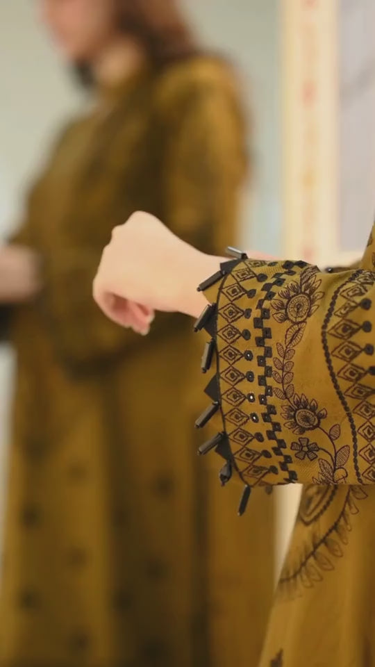 Load video: 3 Piece - Dhanak Full Heavy Embroidered Suit with Dhanak Shawl  (Unstitched)