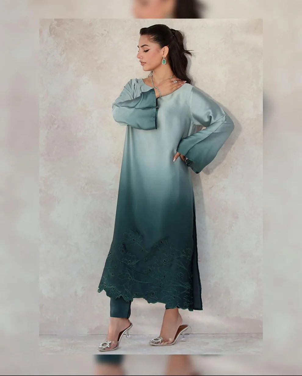 3 Piece - Shamooz Silk Suit with Digital Printed Silk Dupatta (Unstitched)