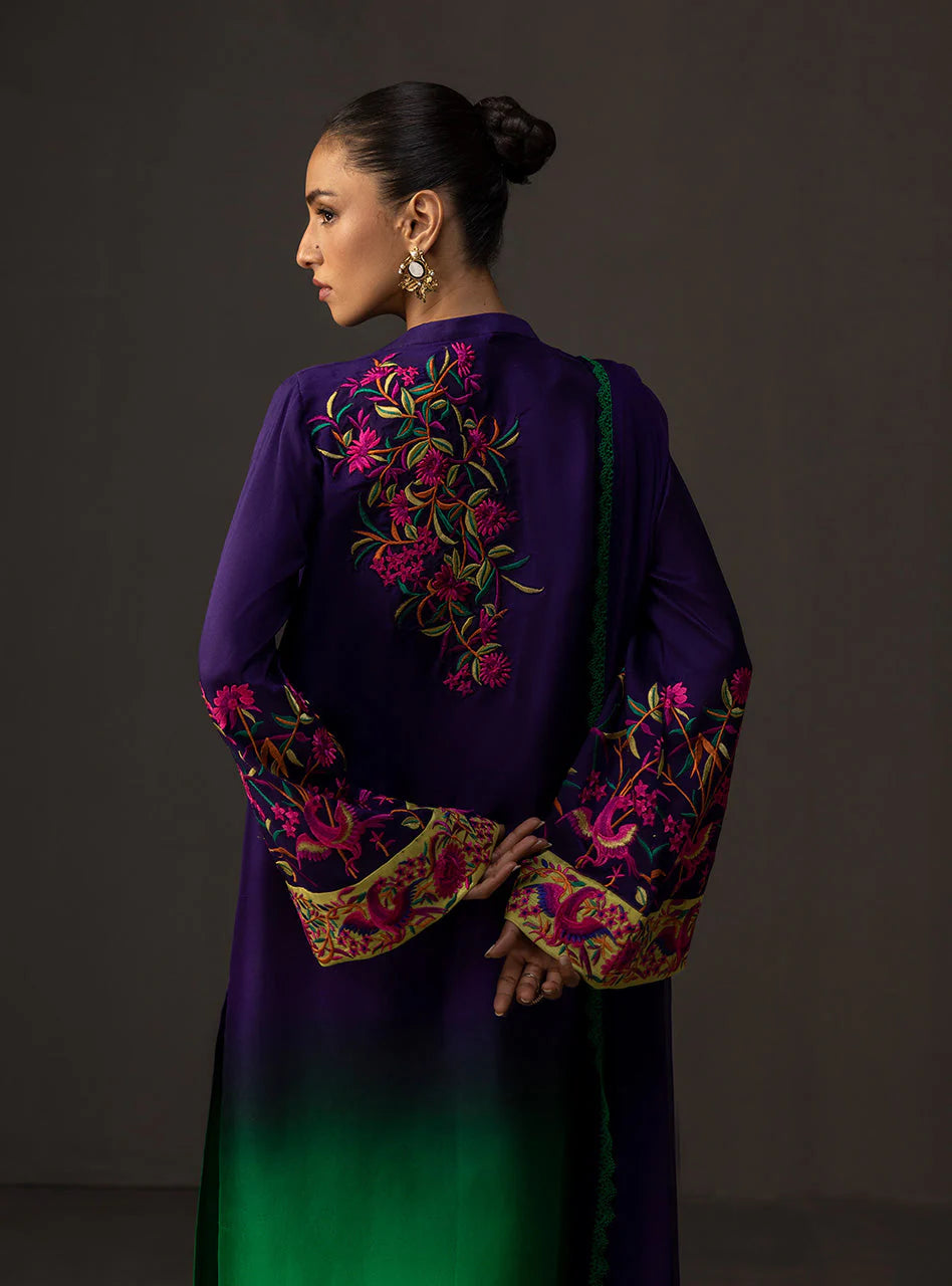 3 Piece - Silk  Digital Printed Shamooz Silk  Suit with Digital Printed Silk Dupatta (Unstitched)
