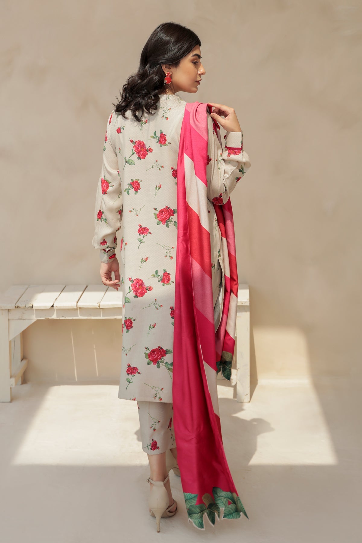 3 Piece - Digital Printed Lawn Suit with Monar Silk Duppatta (Unstitched)